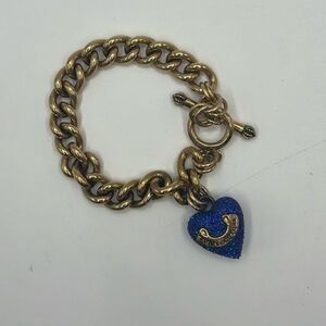 Juicy Couture Starter Bracelet with Blue Pave Heart Y2k